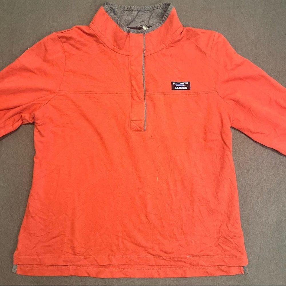 LL Bean Rugby Sweatshirt Women's Long Sleeve High Neck Pink pullover (bin E)